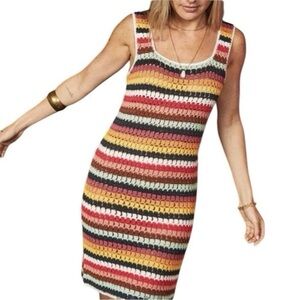 $218 Marine Layer Fiona Multi Colored Crochet Dress Sz S. (B.86)